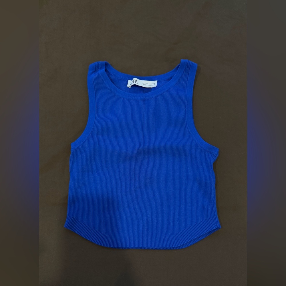 Zara Kids Bright Blue Ribbed Tank